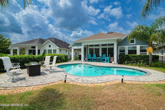 291 Whisper Rock Dr, Ponte Vedra, FL 32081 - view of pool with a sunroom and a patio area