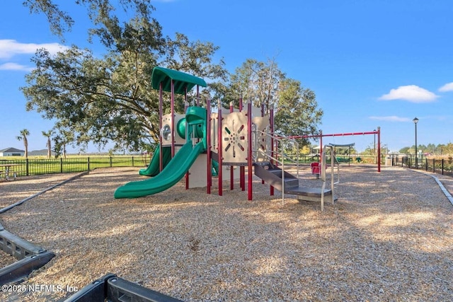 community play area with fence