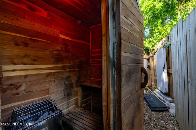 view of sauna