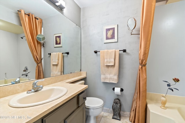 full bath featuring toilet and vanity
