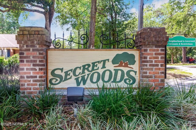 view of community sign
