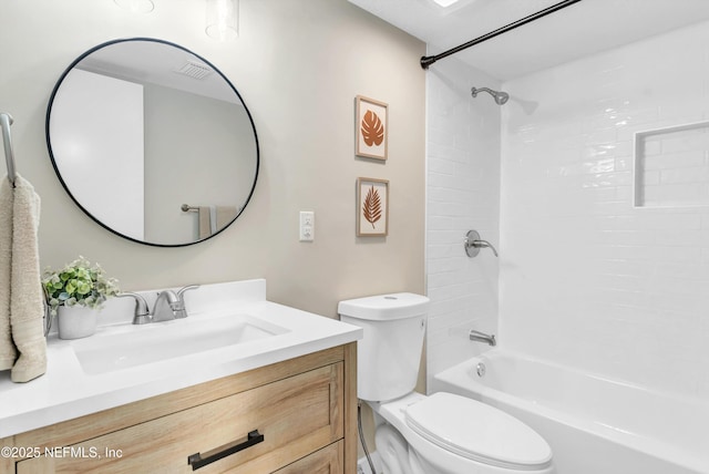 7908 Los Robles Ct Unit 7908, Jacksonville, FL 32256 - full bathroom with vanity, toilet, visible vents, and bathtub / shower combination