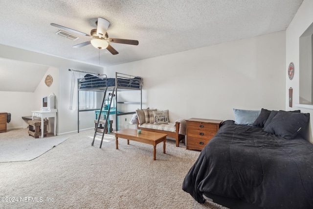 8634 Greatpine Ln W, Jacksonville, FL 32244 - carpeted bedroom featuring ceiling fan, baseboards, a textured ceiling, and visible vents