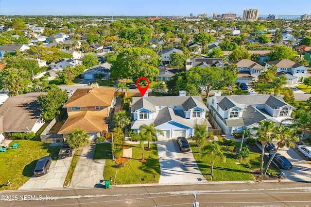 bird's eye view featuring a residential view
