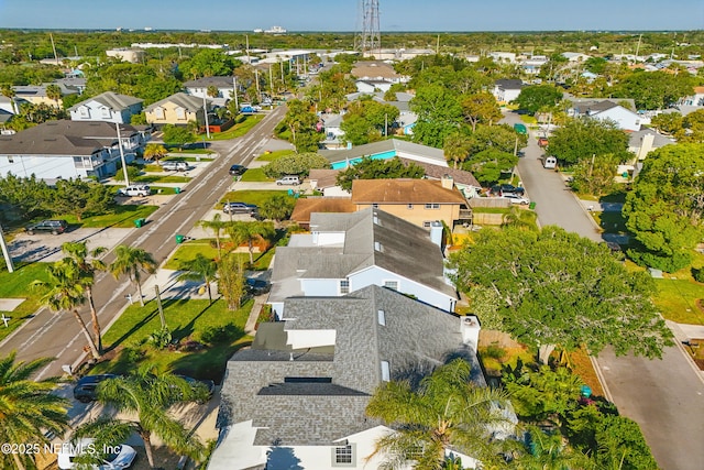 aerial view with a residential view