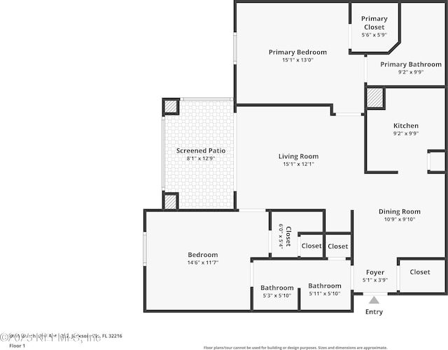 8601 Beach Blvd Unit 1202, Jacksonville, FL 32216 - home floor plan