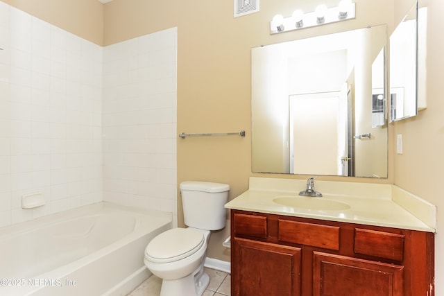 8601 Beach Blvd Unit 1202, Jacksonville, FL 32216 - full bath with toilet, vanity, tile patterned flooring, shower / bathtub combination, and baseboards
