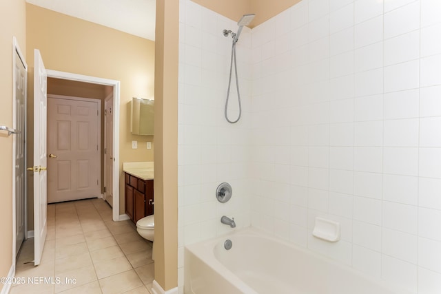 8601 Beach Blvd Unit 1202, Jacksonville, FL 32216 - full bathroom featuring tile patterned flooring, shower / washtub combination, vanity, toilet, and baseboards