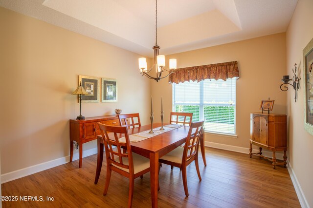 920 Gallier Pl, Jacksonville, FL 32259 - dining room featuring baseboards, wood finished floors, and a chandelier