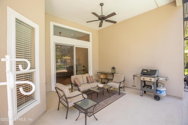 920 Gallier Pl, Jacksonville, FL 32259 - view of patio / terrace featuring grilling area, a ceiling fan, and an outdoor hangout area