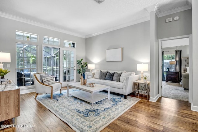1104 Creekwood Way, Saint Johns, FL 32259 - living room featuring ornamental molding and hardwood / wood-style floors