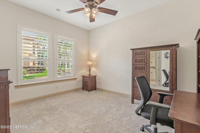 106 Villa Sovana Ct, Saint Johns, FL 32259 - carpeted office with baseboards and ceiling fan