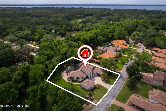 106 Villa Sovana Ct, Saint Johns, FL 32259 - drone / aerial view with a wooded view and a water view