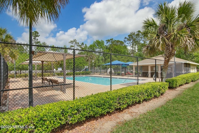 pool featuring fence