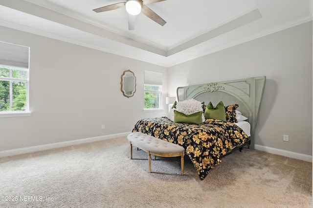 291 Greenway Ln, Saint Augustine, FL 32092 - bedroom with carpet flooring, crown molding, and multiple windows