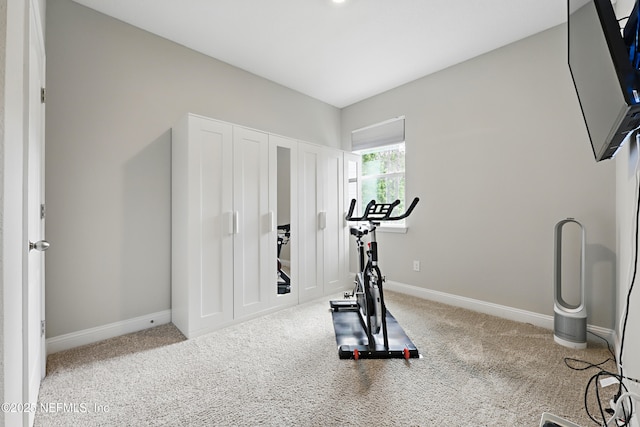 291 Greenway Ln, Saint Augustine, FL 32092 - exercise area featuring baseboards and carpet floors