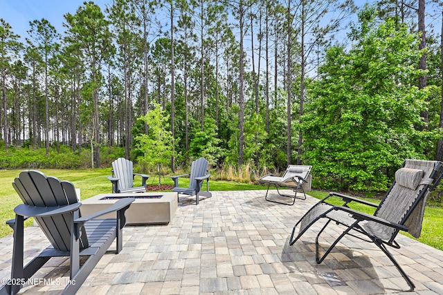 291 Greenway Ln, Saint Augustine, FL 32092 - view of patio featuring a fire pit