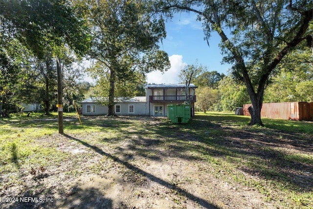 view of yard with fence