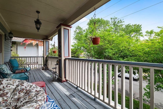 deck with a porch