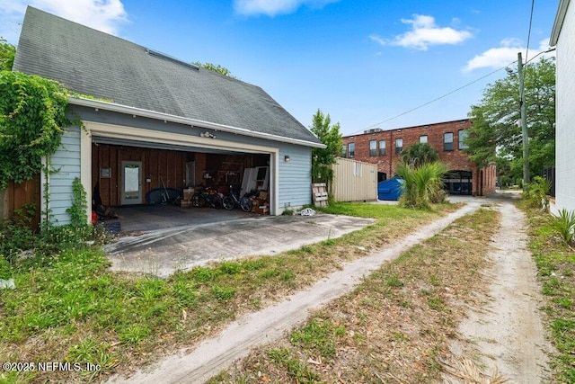 view of garage