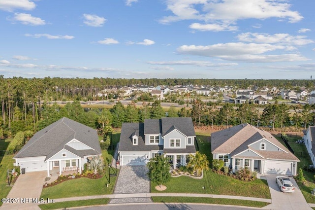bird's eye view with a residential view