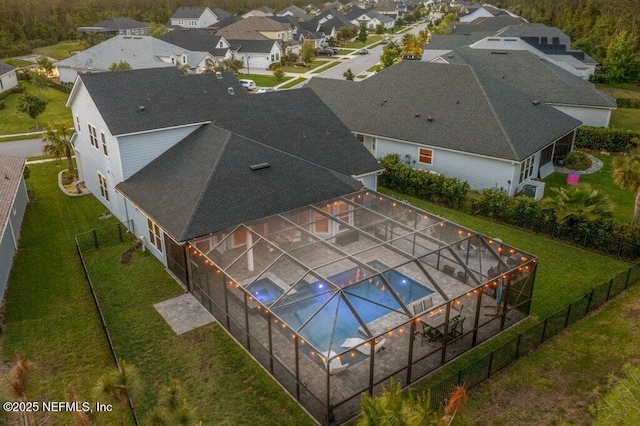 aerial view featuring a residential view