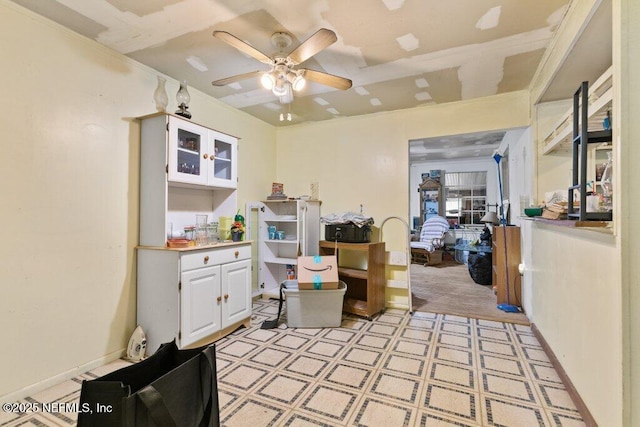 670 Hillsborough Ave, Florahome, FL 32140 - interior space featuring light floors and ceiling fan