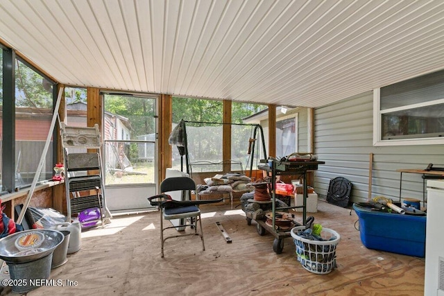 670 Hillsborough Ave, Florahome, FL 32140 - sunroom with plenty of natural light and wooden ceiling