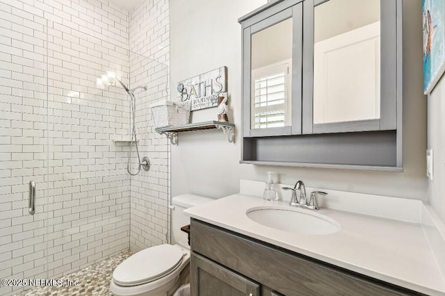225 Shinnecock Dr, Saint Johns, FL 32259 - bathroom featuring a stall shower, vanity, and toilet