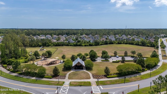 aerial view with a residential view
