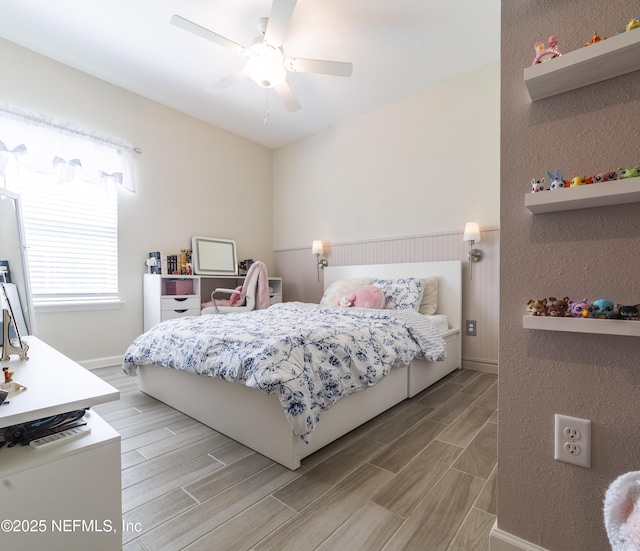 2793 Pointed Leaf Rd, Green Cove Springs, FL 32043 - bedroom featuring light wood-style flooring, baseboards, and ceiling fan