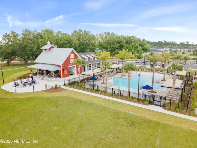 2793 Pointed Leaf Rd, Green Cove Springs, FL 32043 - pool with a patio area, a lawn, and fence