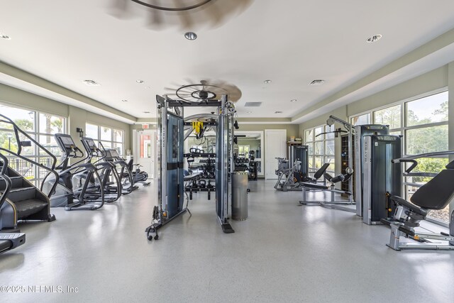 2793 Pointed Leaf Rd, Green Cove Springs, FL 32043 - exercise room with visible vents and a healthy amount of sunlight