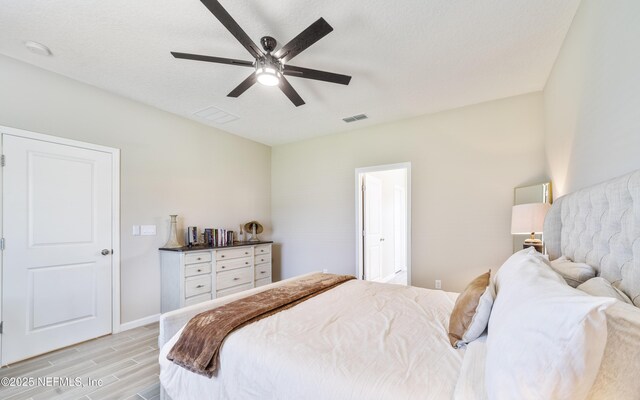 2793 Pointed Leaf Rd, Green Cove Springs, FL 32043 - bedroom featuring wood tiled floor, ceiling fan, baseboards, and visible vents