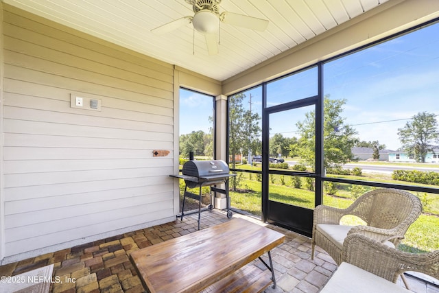 2793 Pointed Leaf Rd, Green Cove Springs, FL 32043 - sunroom / solarium featuring ceiling fan