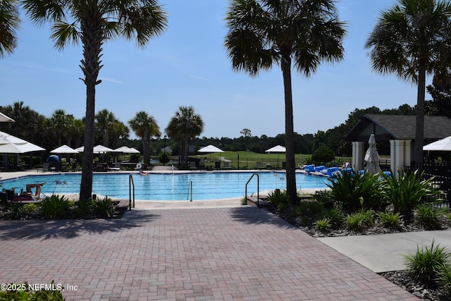pool featuring fence