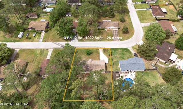 bird's eye view featuring a residential view