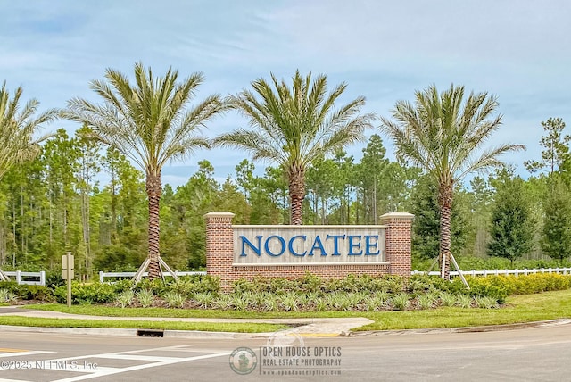 view of community sign
