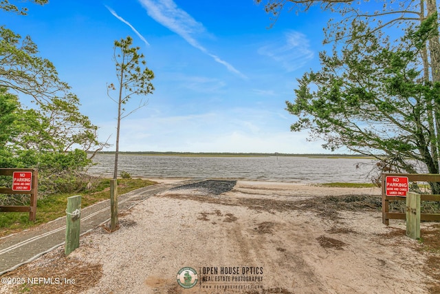 exterior space featuring a water view