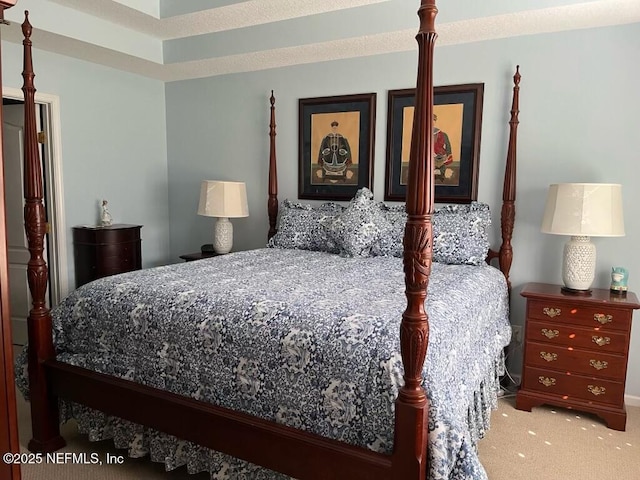 bedroom with carpet