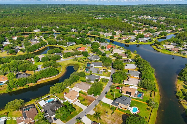 245 Village Green Ave, Fruit Cove, FL 32259 - bird's eye view with a residential view, a forest view, and a water view