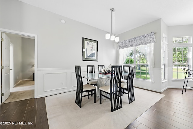 245 Village Green Ave, Fruit Cove, FL 32259 - dining room featuring wainscoting and dark wood-type flooring