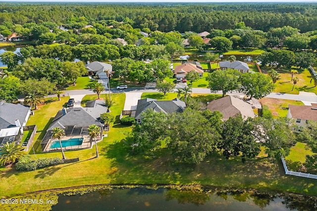 245 Village Green Ave, Fruit Cove, FL 32259 - drone / aerial view featuring a forest view, a residential view, and a water view