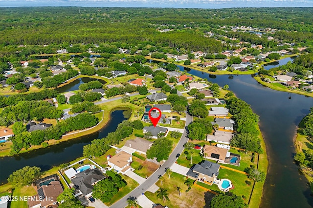 245 Village Green Ave, Fruit Cove, FL 32259 - drone / aerial view featuring a view of trees, a residential view, and a water view