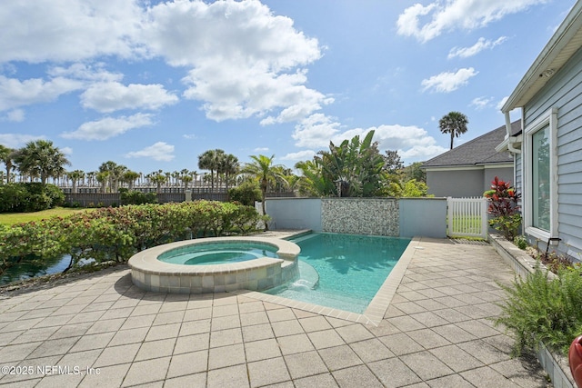116 Lost Beach Ln, Ponte Vedra Beach, FL 32082 - view of pool with fence, a patio, and a pool with connected hot tub