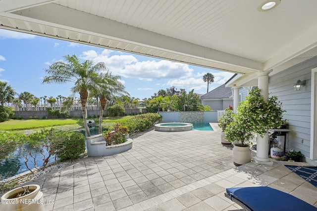 116 Lost Beach Ln, Ponte Vedra Beach, FL 32082 - view of patio with fence and a pool with connected hot tub