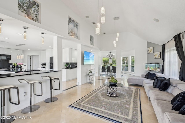 116 Lost Beach Ln, Ponte Vedra Beach, FL 32082 - living room featuring high vaulted ceiling