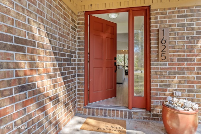1625 Panther Ridge Ct, Jacksonville, FL 32225 - doorway to property with brick siding