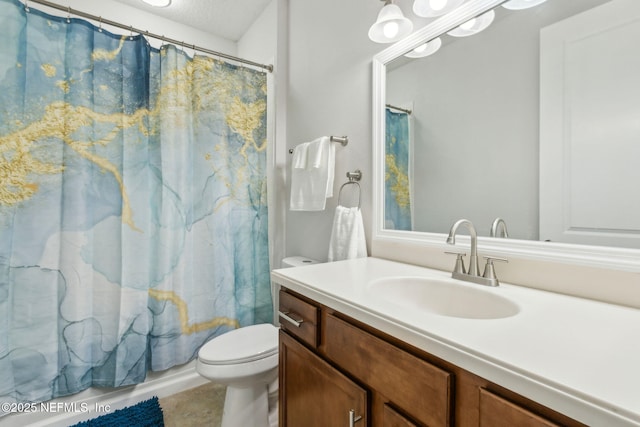 124 Sarah Elizabeth Dr, Saint Johns, FL 32259 - full bath with vanity, toilet, a shower with shower curtain, and tile patterned floors