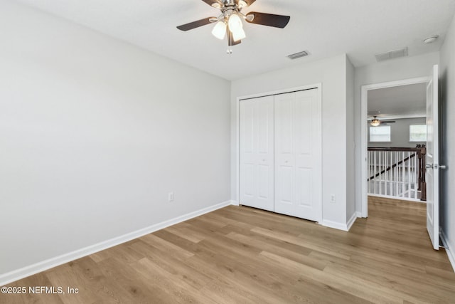 124 Sarah Elizabeth Dr, Saint Johns, FL 32259 - unfurnished bedroom featuring baseboards, light wood-style floors, a closet, and visible vents